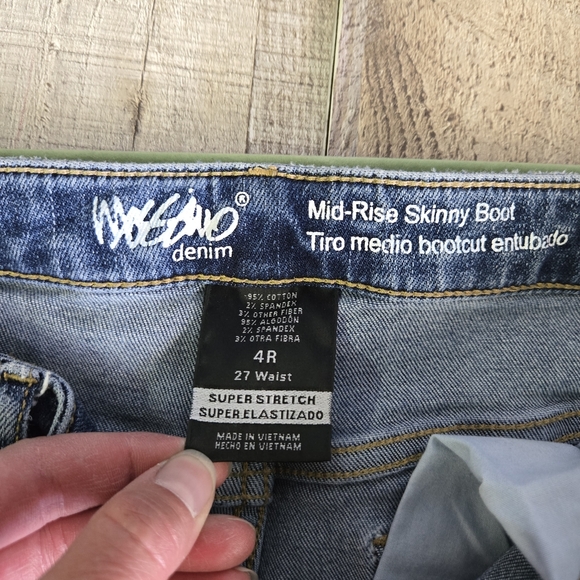 MOSSIMO | Mid-Rise Super Stretch Skinny Bootcut Jeans in Blue sz 4R (27) - Picture 7 of 9
